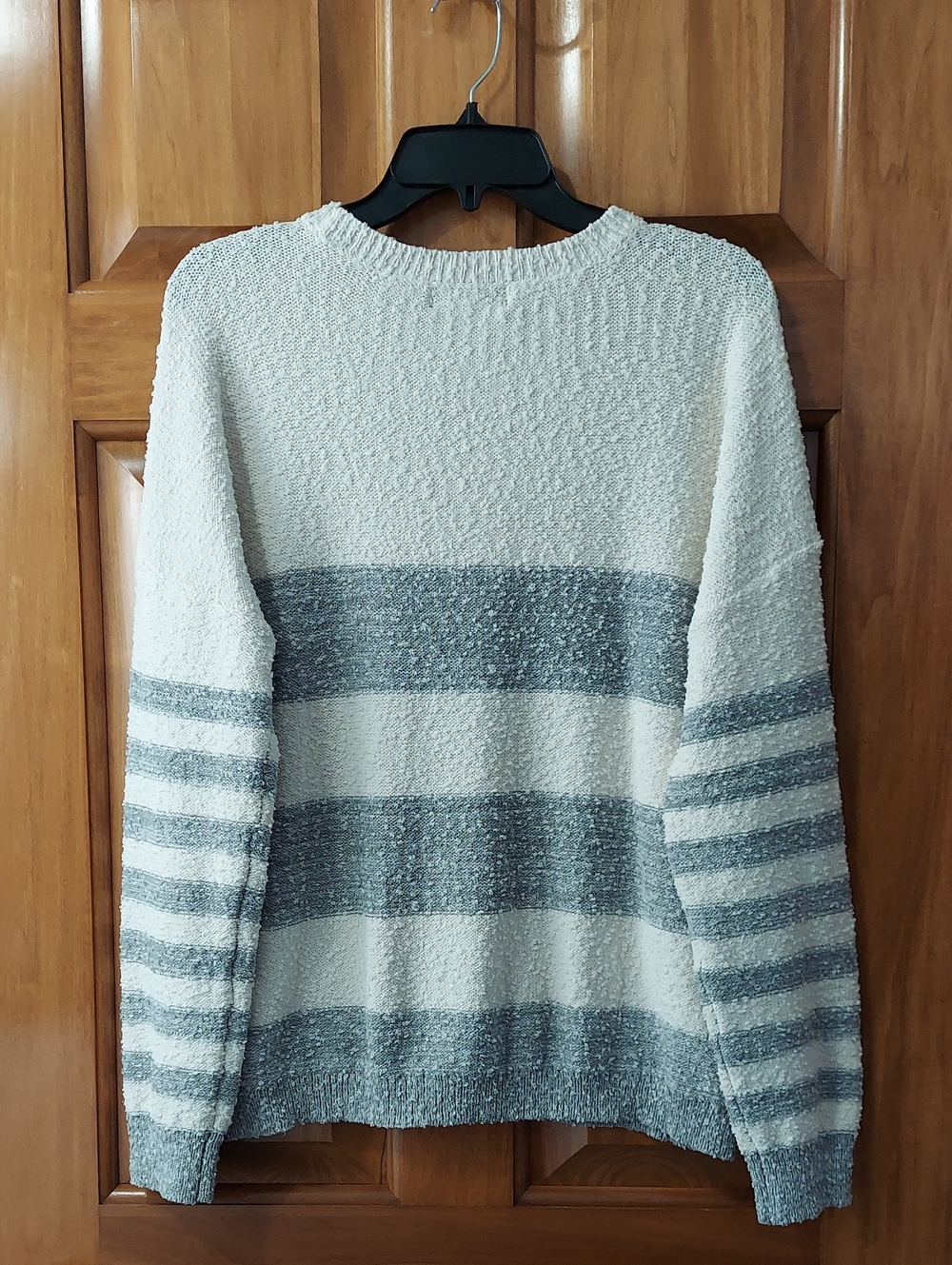 Knox Rose Cream and Gray Fall Striped Soft Crewneck Sweater, Size XL, Like New▪︎ - Picture 3 of 7